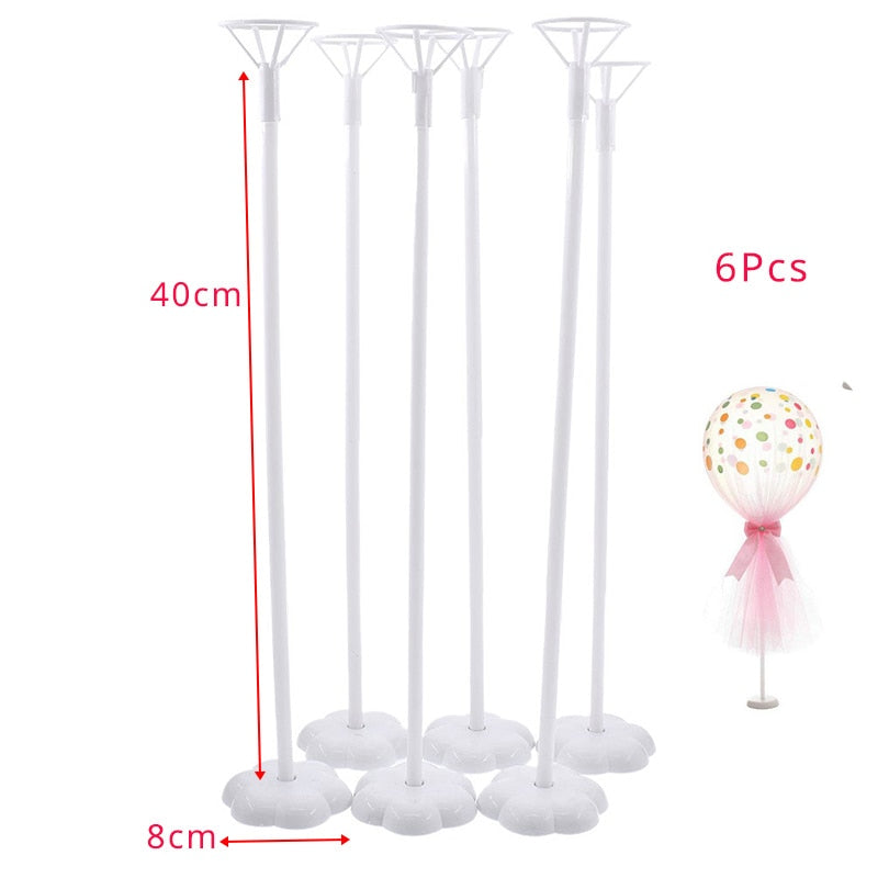 Qfdian halloween decorations christmas decorations 6pcs 40cm Balloon Stand Balloon Holder Column Tulle Balloon Kids Birthday Wedding Party Table Baby Shower Decoration Table Decor