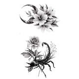 Qfdian Party decoration hot sale new 1PCS Black Rose Temporary Tattoo Sticker Flower Butterfly Body Legs Arm Art Realistic Fake Tattoo Festival Party Bikini Tattoos