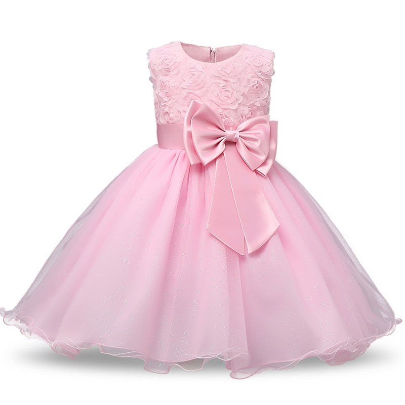 QFDIAN New Year Costume Big Bow Kids Girl Wedding Kids Dresses For Girls Princess Party Pageant Formal Dress Prom Girls Christmas Dress