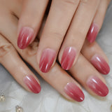 QFDIAN Beige French Nails White Tip Squoval False Nails Short Medium Size Ladies Artificial Manicure Tips for Daily Wear