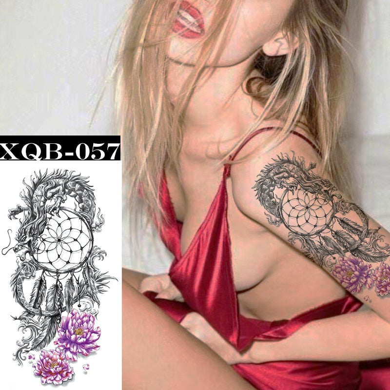 Qfdian gifts for women hot sale new Waterproof Temporary Tattoos Stickers Flowers Butterfly Tatto Flash Sexy Fake Tattoo Arm Body Chest Tatto Art for Women and Girl