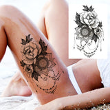 Black Henna Lace Temporary Tattoos Sticker For WOmen Butterfly Moth Mehndi Flower Fake Tatoo Sticker Feather Flora Tatoo