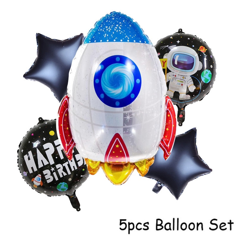 Qfdian home decor hot sale new Outer Space Party LED Lights Astronaut Rocket Mars Spaceship String Light Galaxy Solar System Party Boy First Birthday Supplies