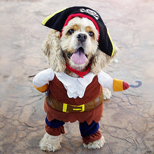 Qfdian Pet Outfits Funny Halloween Pet Dog Costumes Pirate Suit Cosplay Clothes For Small Medium Dogs Cats Chihuahua Puppy Clothing Pet Products