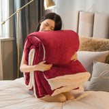 Qfdian Winter Bed Blankets Solid Color Fleece Blankets Throws Adult Thick Warm Sofa Winter Blanket Super Soft Warm Duvet Cover Luxury