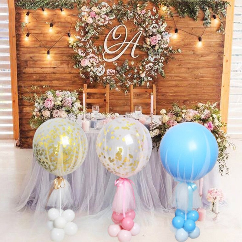 Qfdian halloween decorations christmas decorations 6pcs 40cm Balloon Stand Balloon Holder Column Tulle Balloon Kids Birthday Wedding Party Table Baby Shower Decoration Table Decor