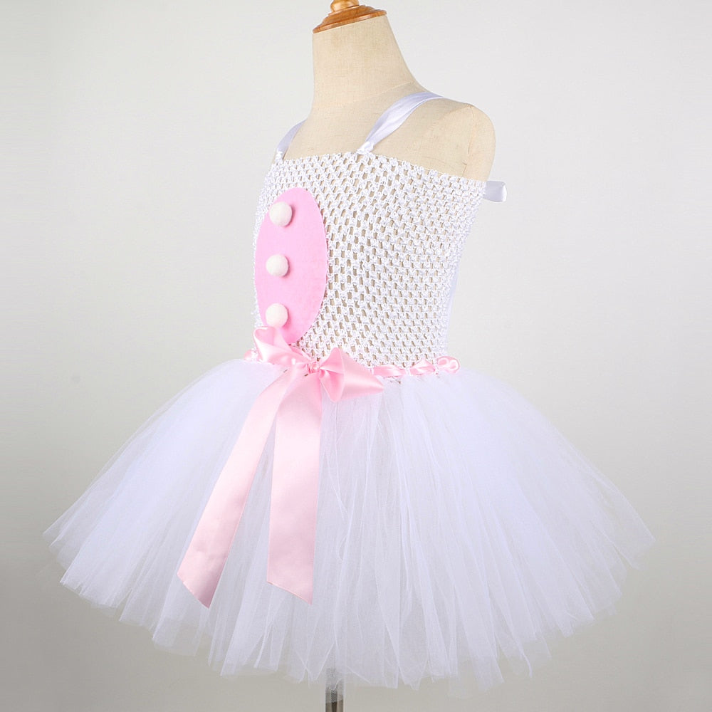 Qfdian halloween decorations halloween costumes Baby Girls Easter Bunny Tutu Dress for Kids Rabbit Cosplay Costumes Toddler Girl Birthday Party Tulle Outfit Holiday Clothes