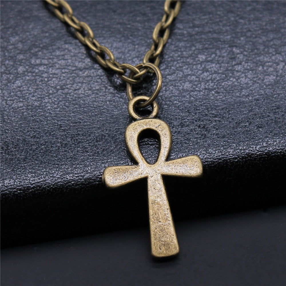 Qfdian father's day gifts  Egyptian Jewelry Gift Egyptian God Pharaoh The Eye Of Horus Ankh Cross Pendant Necklace African Gift