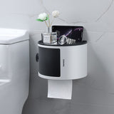 Qfdian Party decoration Party gifts hot sale new Nordic Wall Mounted Punch-free Adhesive Toilet Paper Box Home Bathroom Tissue Box Plastic Dressing Table Multi-Layer Storage Box