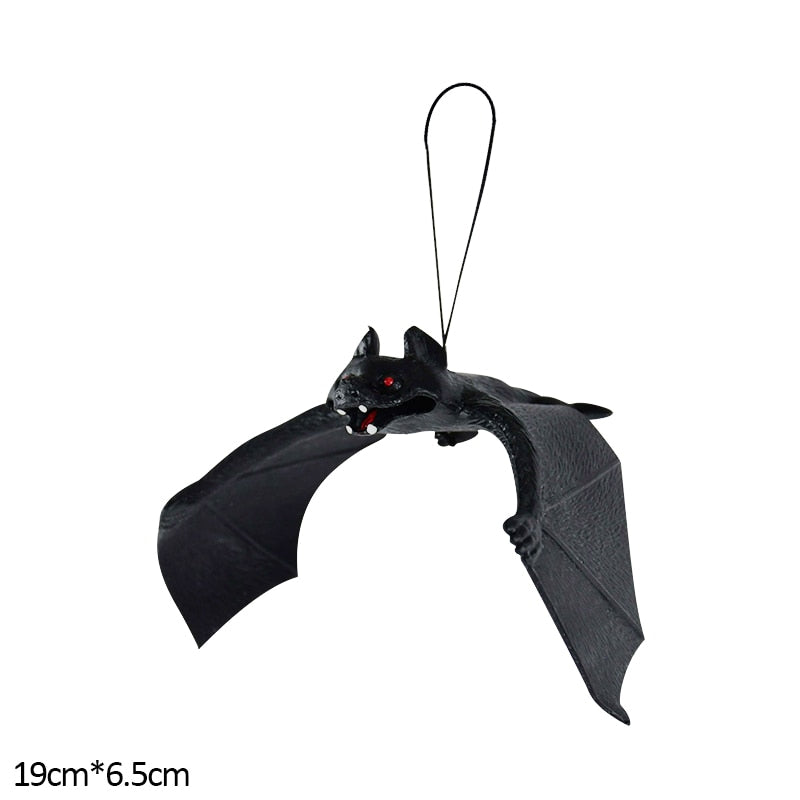 Qfdian halloween decorations halloween costumes halloween gift1pc Lifelike Fake Bat Halloween Hanging Decoration Haunted House Horror Props Halloween Party DIY Ornament Soft Bat Kids Toy