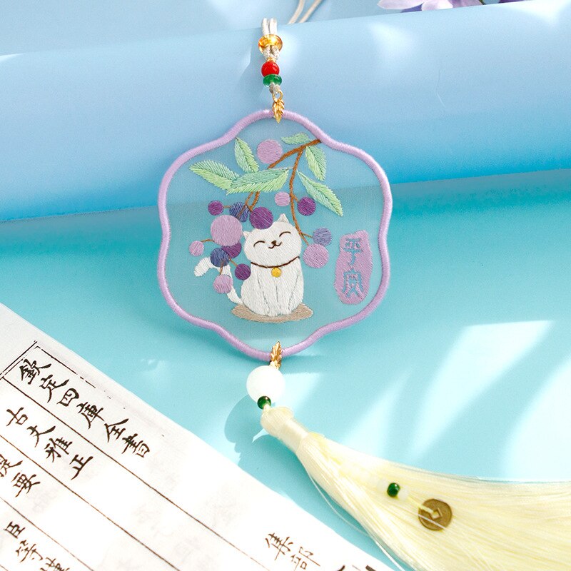 Embroidery diy Hand embroidery Cross-stitch rabbit Needlework Knitting accessorie Material package Crafts for Jewelry pendant