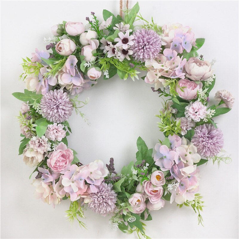 Qfdian wedding decorations hot sale new 30cm/40cm multiple styles Silk Peony Artificial Flowers Wreaths Door Perfect simulation Garland For Wedding Home Partydecoration