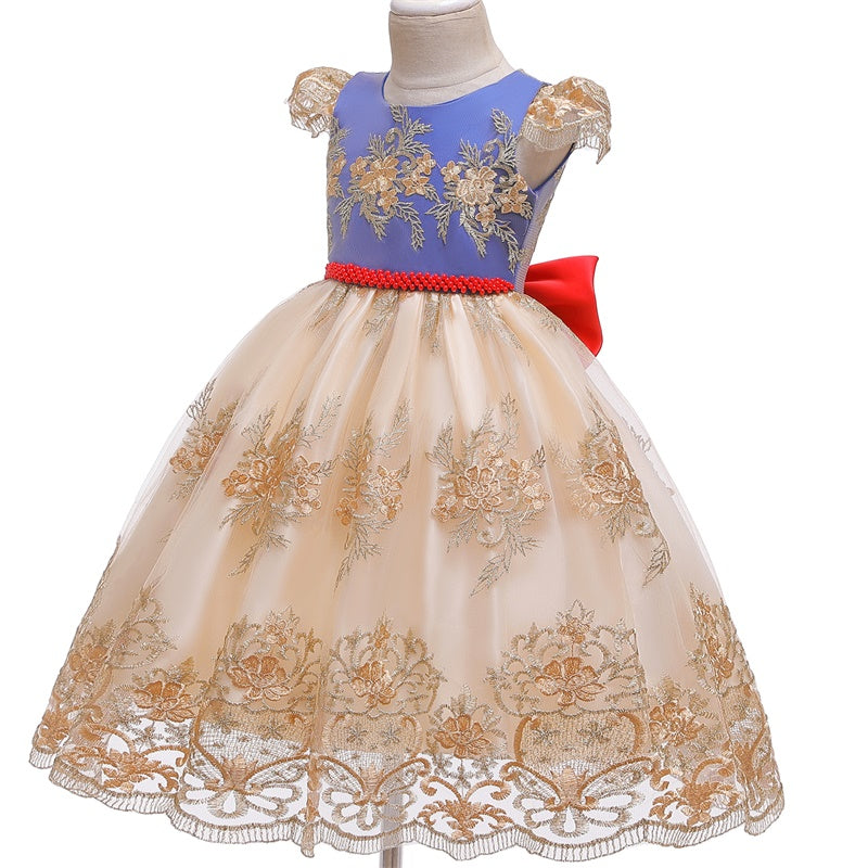 QFDIAN New Year Costume Big Bow Kids Girl Wedding Kids Dresses For Girls Princess Party Pageant Formal Dress Prom Girls Christmas Dress