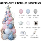 Qfdian Party decoration hot sale new Navidad Latex Pink White Gray Pentagram Balloon Garland Pillar Christmas Balloon Tree Xmas Party Decors For Home New Year