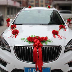 Qfdian Party decoration 2022 New Wedding Car Decoration Artificial Flower Silk Flowers Rose Flower and Door Handle