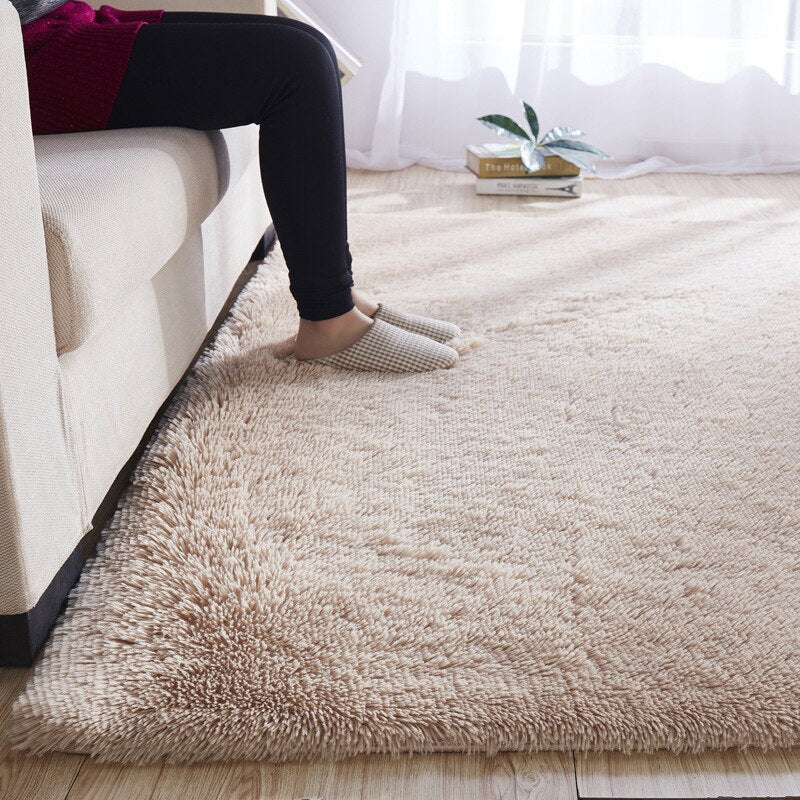 Qfdian Cozy apartment aesthetic Thick Faux Fur Carpet for Living Room Plush Rug Child Bedroom Fluffy Bedside Home Decor Area Rugs Soft Velvet Palor Floor Mat