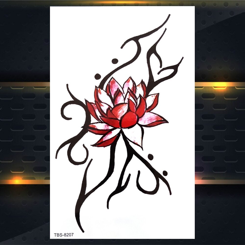 Qfdian gifts for women hot sale new Sexy Mehndi Temporary Tattoos For Women Female Black Rose Flower Fake Tattoo Sticker Hand Jasmine Camellia Branch Tatoo Pendants