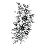Qfdian Party decoration hot sale new 1PCS Black Rose Temporary Tattoo Sticker Flower Butterfly Body Legs Arm Art Realistic Fake Tattoo Festival Party Bikini Tattoos