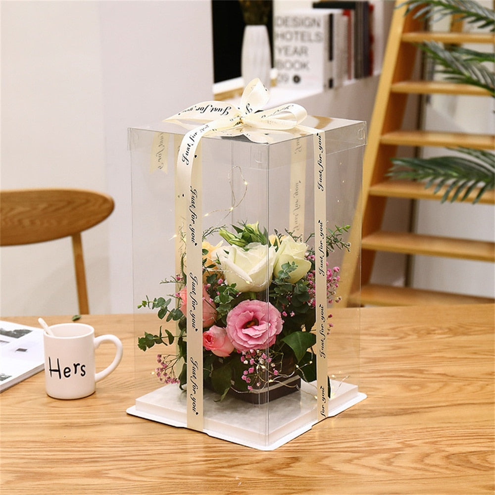 Qfdian Party gifts Party decoration hot sale new 1Pc Clear PVC Cake Box Transparent Cake Packing Box Birthday Wedding Christmas Candy Dessert Packaging Gifts New Year Decoration