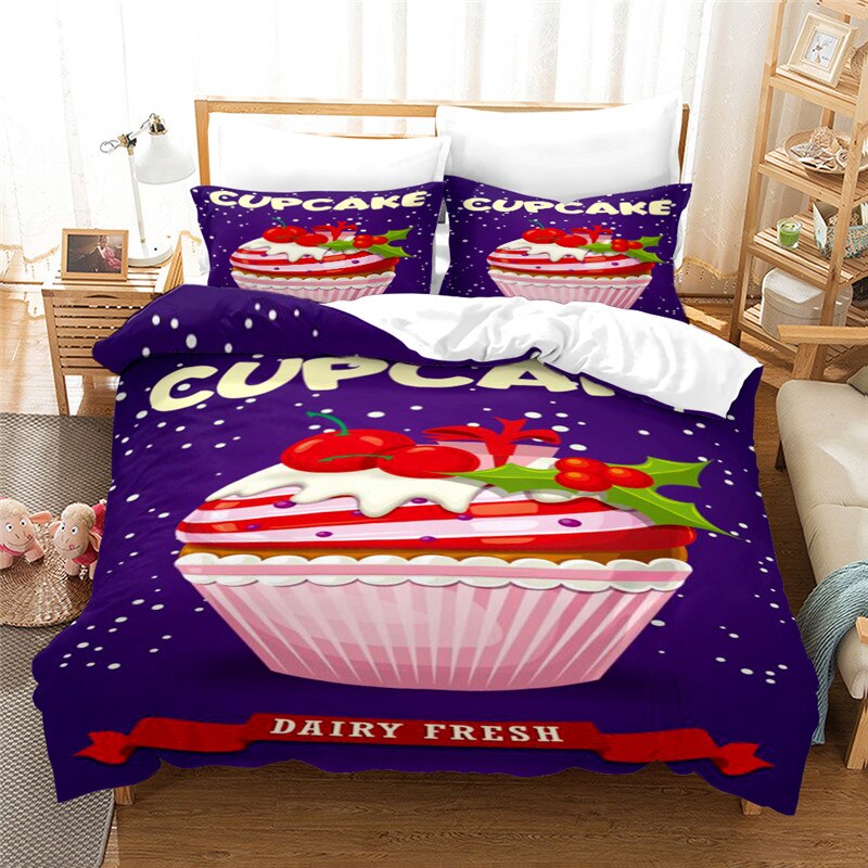 Qfdian christmas decor ideas nightmare before christmas Santa Claus Christmas Bedding Set Western Europe Duvet Cover Set 2/3 Pcs Super King Size Dekbedovertrek 200x200 King Size