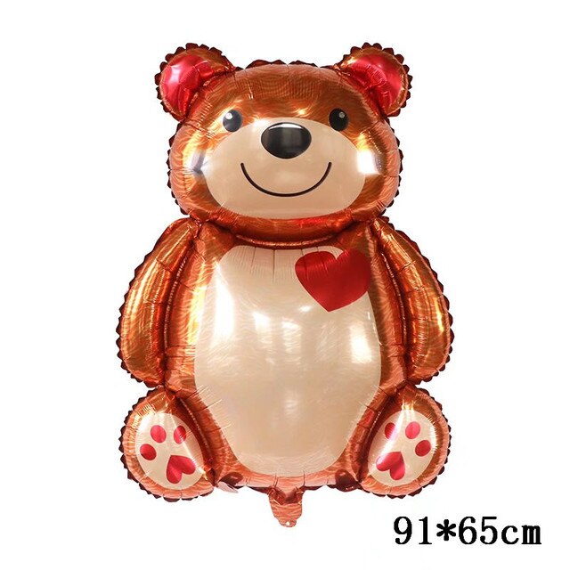 Qfdian Party decoration 91*65cm Love Bear Aluminum Foil Balloon Kids Birthday Party Wedding Decoration Baby Shower Helium Balloon Air Globos Supplies