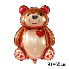 Qfdian Party decoration 91*65cm Love Bear Aluminum Foil Balloon Kids Birthday Party Wedding Decoration Baby Shower Helium Balloon Air Globos Supplies