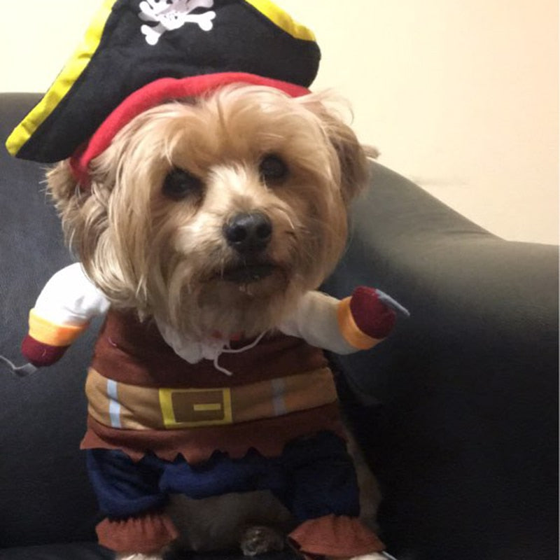 Qfdian Pet Outfits Funny Halloween Pet Dog Costumes Pirate Suit Cosplay Clothes For Small Medium Dogs Cats Chihuahua Puppy Clothing Pet Products