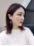 Qfdian valentines day gifts for her 2022 new fashion jewelry luxury earrings statement tassel drop big gold earrings for women valentines day gift The banquet