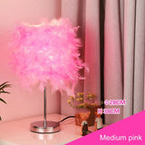 Qfdian Cozy apartment aesthetic hot sale new New LED Nordic Simple And Stylish Feather Table Lamp Warm Light Tree Feather Lampshade Wedding Bedroom  Dinner Party Home Decor