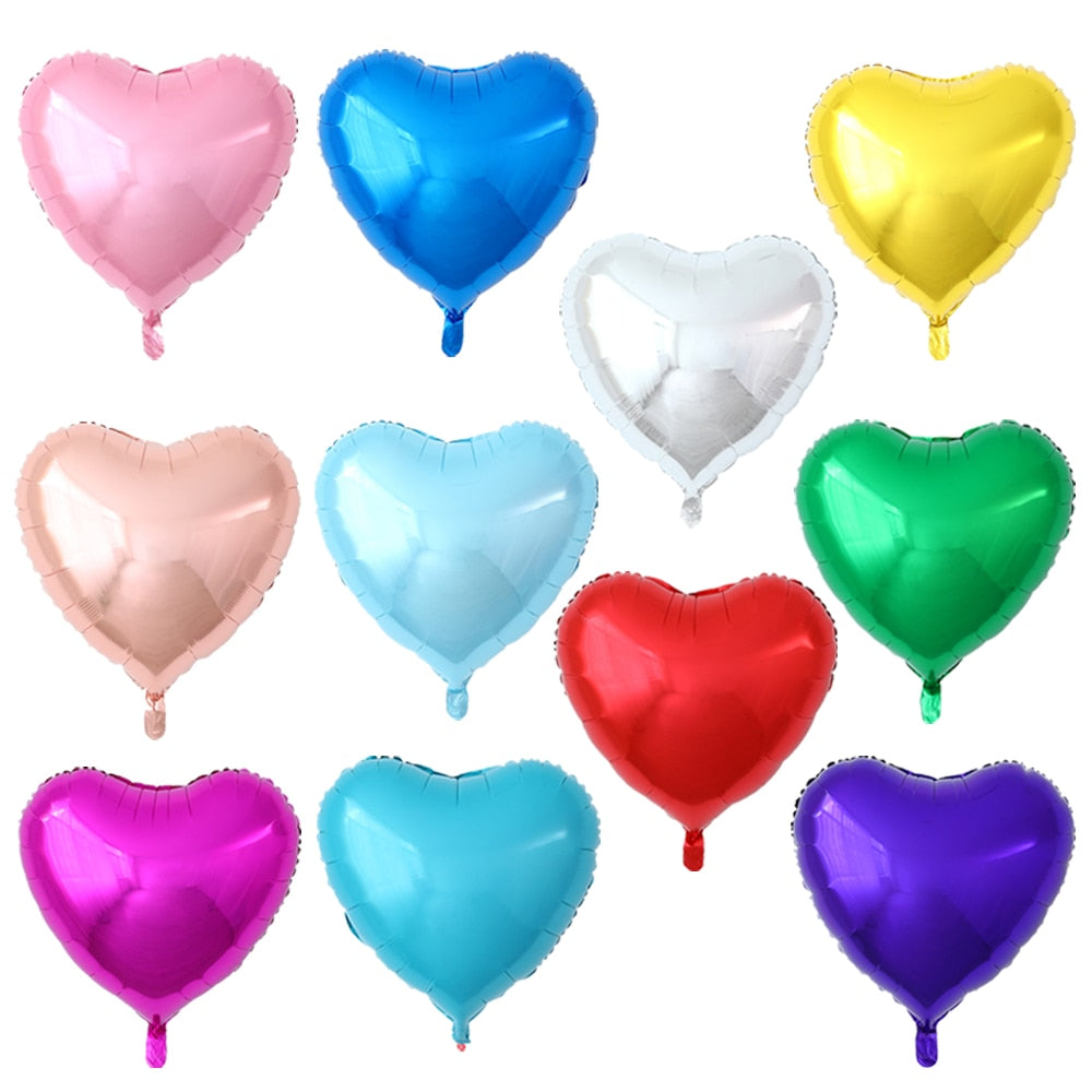 Qfdian valentines day gifts for her 24inch Heart love Balloons шарики Inflatable Foil Balloon for Wedding Valentine Day Decorations Helium Ballon I love you Globos