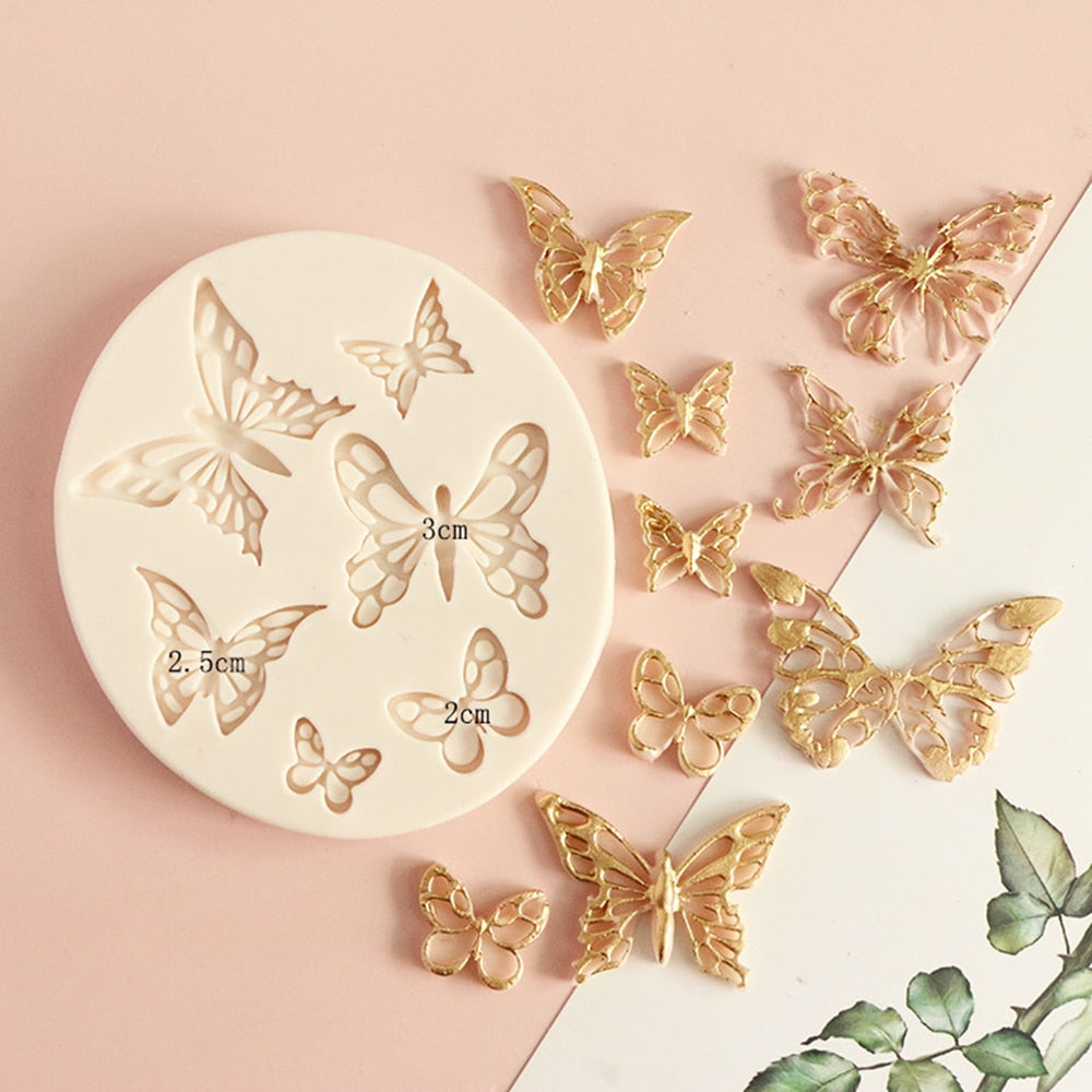 XiaoXiang Butterfly Fondant Silicone Mold Sugarcraft Wedding Cake Decorating Tools Resin Chocolate Molds Mold For Baking