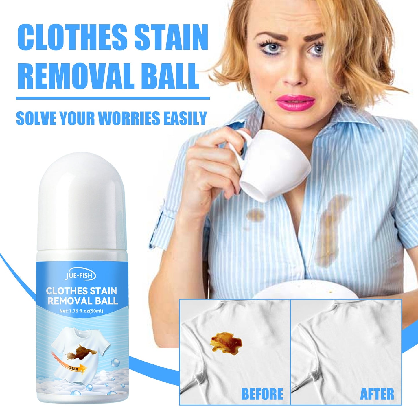 Stain Removal Roller Portable Fast Stain Removing Clear Liquid Safe to Cloth & Fabric for Most Cloth & Stain 50ml PR Sale