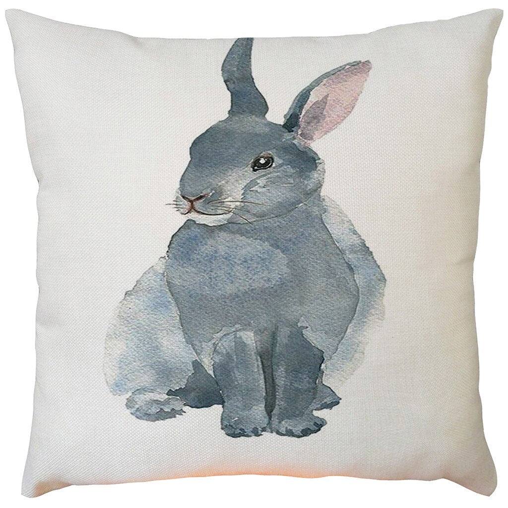 Qfdian easter decorations clearance Happy Easter Cushion Cover Bunny Eggs Decorative Pillow Cover Easter Rabbit Print Pillow Case Sofa Car Cushion Cover Home Decor