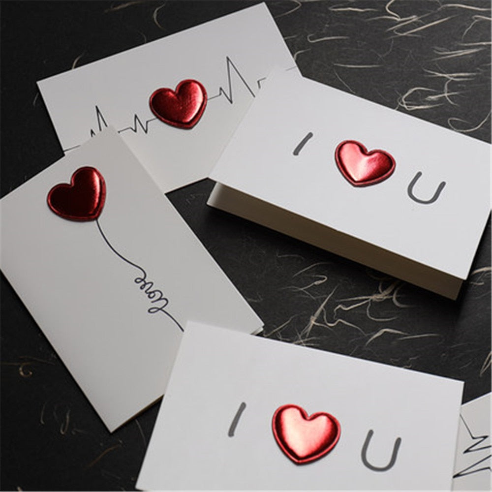3pcs/lot Cards Valentines Day Gift Love Postcard Wedding Invitation Greeting Cards Anniversary For Her Valentines Day Gift Card