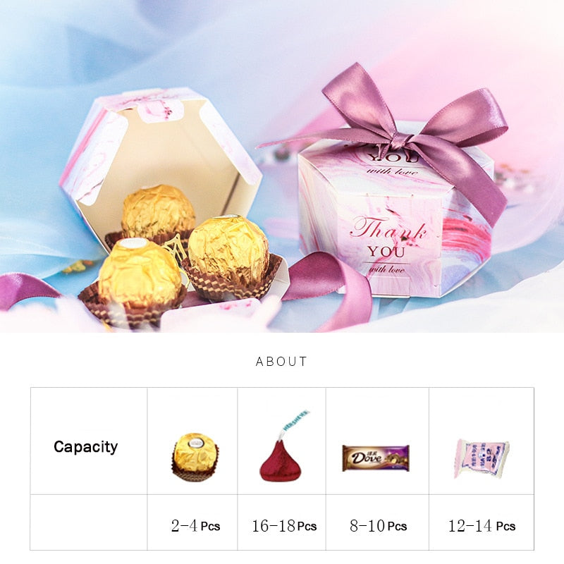 Qfdian Party gifts Party decoration hot sale new New Creative Romantic Marbling style Candy Boxes Wedding Favors and Pink Gifts Box Party Supplies Baby Shower Paper Sweet Chocol