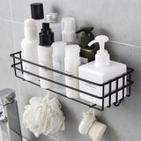 Wall Mounted Bathroom Shelves Floating Shelf Shower Hanging Basket Shampoo Holder WC Accessories Kitchen Seasoning Storage Rack