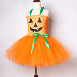 Qfdian halloween decorations halloween costumes Pumpkin Dresses for Baby Girls Tutu Dress with Witch Hat Halloween Costume for Kids Girl Pumpkin Clothes for Carnival Party