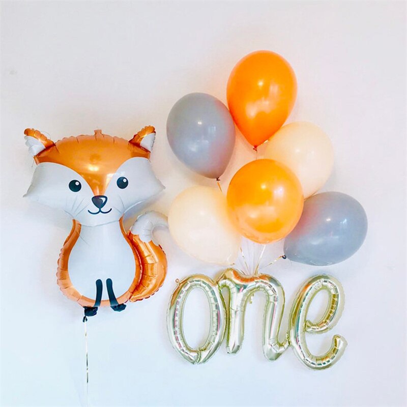 Qfdian Party decoration 1 set Jungle Safari Birthday Party Decorations Balloons Cartoon Animal Fox Foil Ballons Kids Anniversaire Supplies Baby Shower