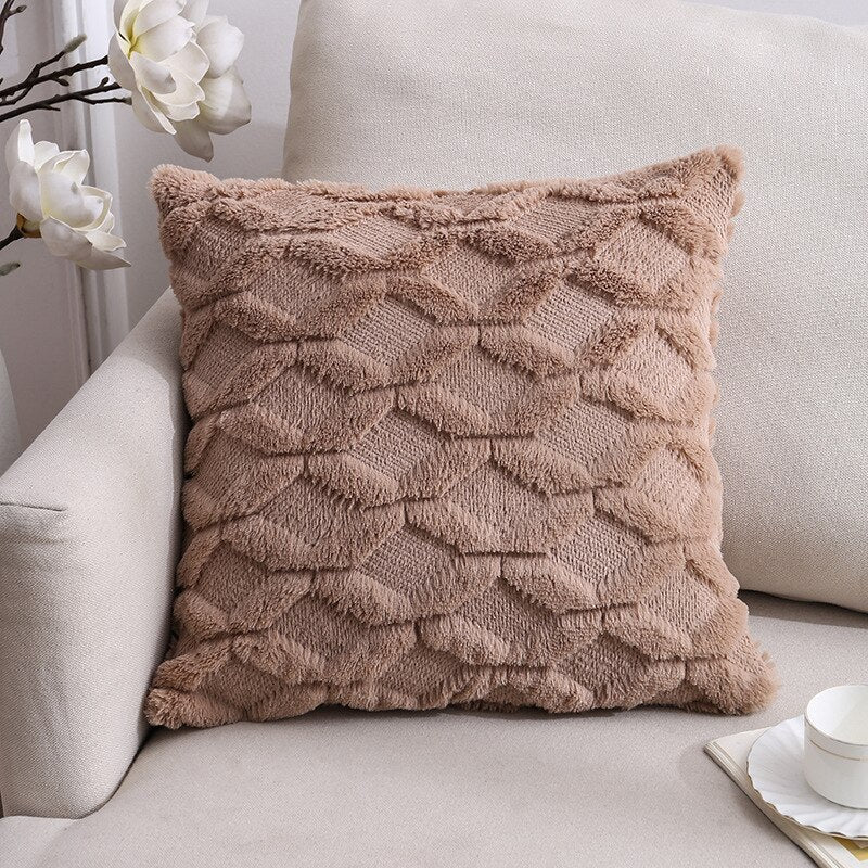 Fur Plush Pillowcase Decorative Sofa Cushion Covers Case Bed Decor Flowers Throw Pillow Cover Home Decor Pillow Case 45x45cm