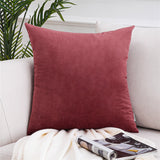 Qfdian Cozy apartment aesthetic valentines day decoration Solid Color Velvet Pillowcases Soft Cushion Covers Square Decorative Pillows For Sofa Bed Car Home Throw Pillow Christmas Gift