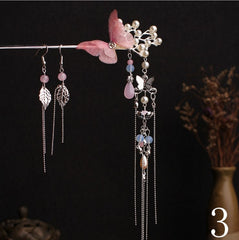 Qfdian gifts for women hot sale new HANFU 1set Vintage Chinese Traditional hanfu Butterfly Hairpin Classic Retro Hair Stick Fashion Women Elegant Hair Pin Accessories