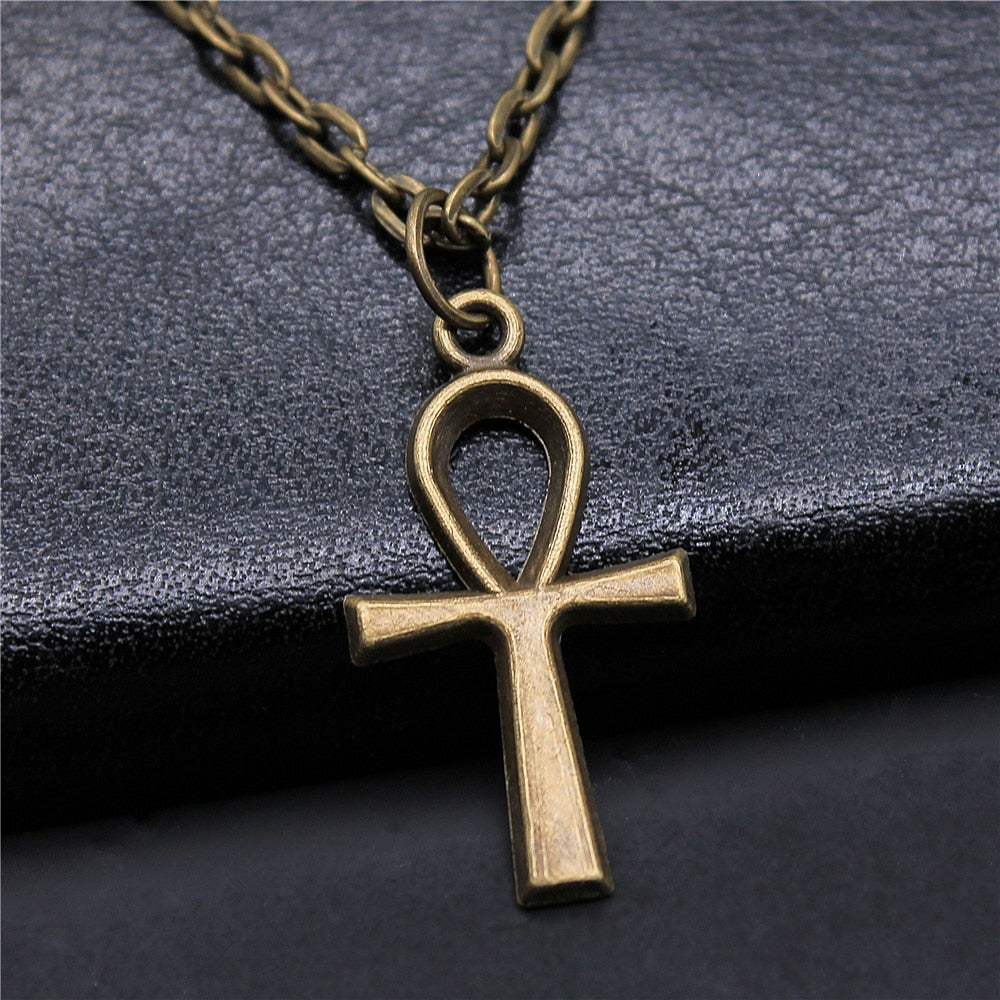 Qfdian father's day gifts  Egyptian Jewelry Gift Egyptian God Pharaoh The Eye Of Horus Ankh Cross Pendant Necklace African Gift