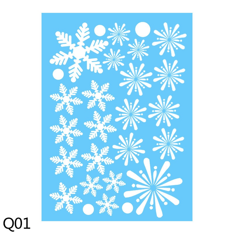 Qfdian CHRISTMAS decorations 1 Sheet Merry Christmas Snowflake Snowman Window Sticker Christmas Wall Stickers Kids Room Wall Decals