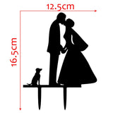 Qfdian Cozy apartment aesthetic valentines day decoration Bride And Groom Black Acrylic Cake Topper Wedding Decoration Mariage Party Supplies Adult Favors  Acrylic Cake Topper Wedding