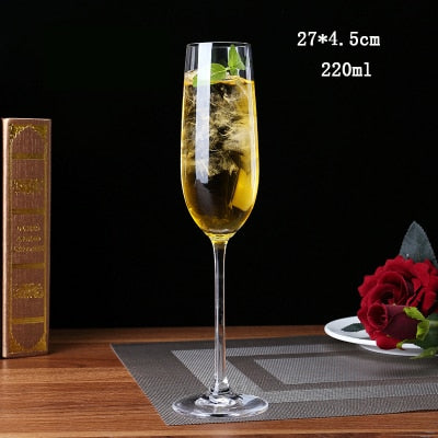 Qfdian Party gifts Party decoration hot sale new Lead-free Crysta glass cup Champagne Flutes Serial Red Wine Glasses Cocktail Glass Goblet Birthday wedding Gifts Cup 2pcs