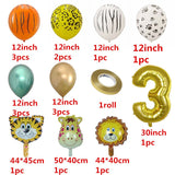 Qfdian Party decoration 18pcs/set Jungle Animal Balloons Chrome Metallic Latex Balloon 30inch Gold Number Globos Kids Birthday Party Baby Shower Decor