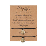 Qfdian Party decoration 2 PCS/Set Couple Bracelet For Women Lover Sun Moon Star Heart Handmade Braided Rope Charm Friendship Valentines Day Jewelry Gift