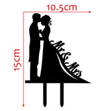 Qfdian Cozy apartment aesthetic valentines day decoration Bride And Groom Black Acrylic Cake Topper Wedding Decoration Mariage Party Supplies Adult Favors  Acrylic Cake Topper Wedding