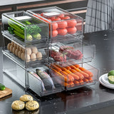 Transparent Acrylic Refrigerator Food Storage Box Compartment Fridge Fruit Vegetable Drawer Storage Bin Pantry Freezer Container