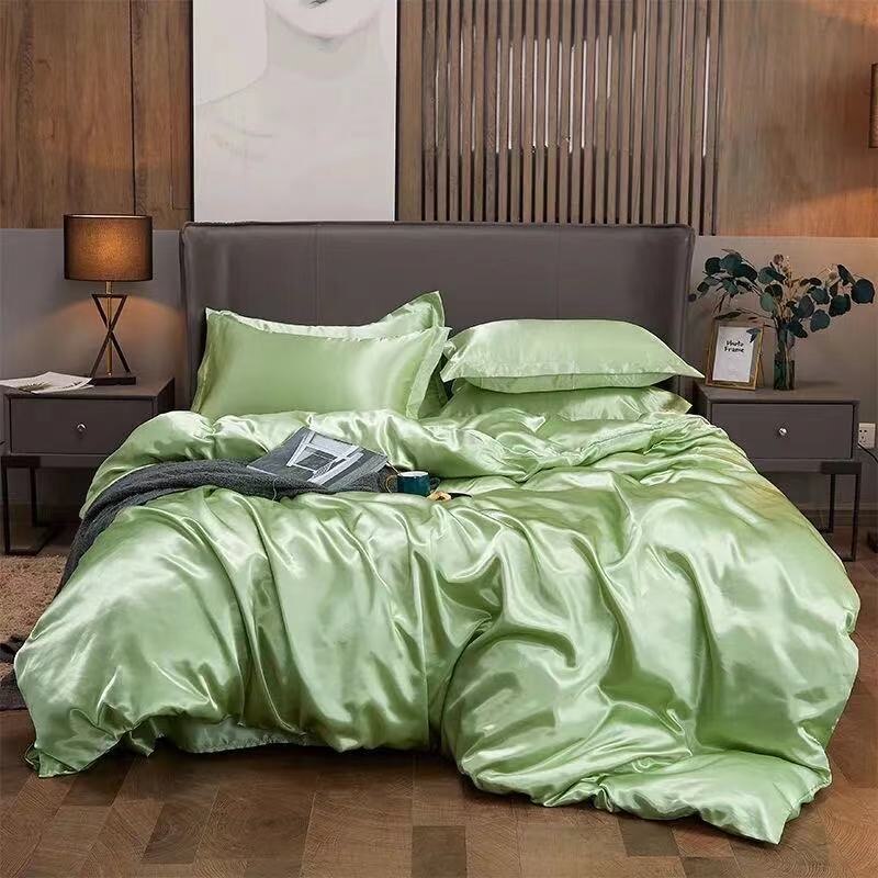 Qfdian Luxury Soft Bedding Set Home Textile Solid Color Bedroom Decor Duvet Cover Bed Sheet Bedding Covers Set Full King Size 4pcs